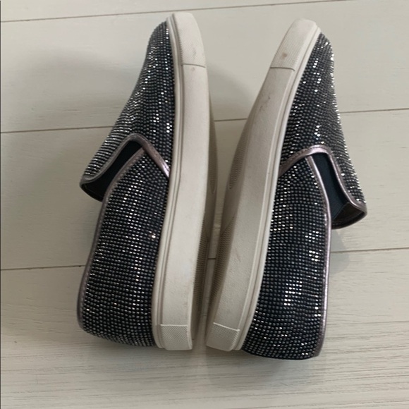 Steve Madden Black Rhinestone Loafers - Picture 3 of 9